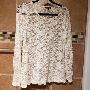 White Lace long sleeved shirt.